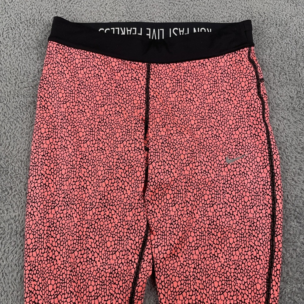 Nike Pants Womens Small Pink Dri Fit Capri Running Leggings Performance 811458